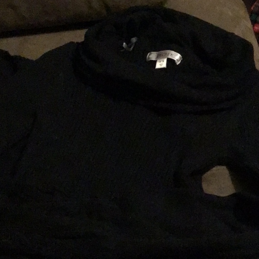 Sweater Dress Black Long Sleeved Knee Length